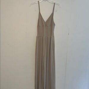 Yozy Elegant Tan Sleeveless Vneck Jumpsuit L26